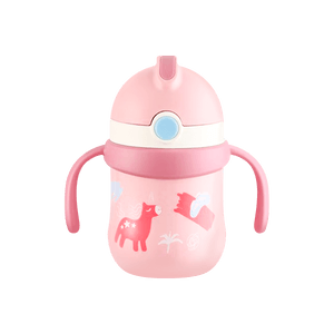 아기 유아용 보온병 진공 단열 스테인리스 스틸 빨대컵 손잡이 포함 유니콘 260ml
