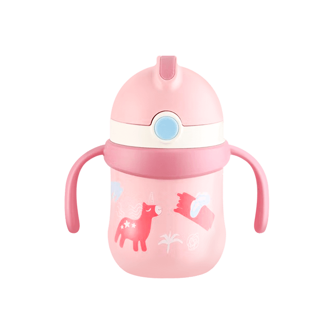 Baby Kids Thermos Vacuum Insulated Stainless Steel Sippy Cup with Handles Unicorn 260ml