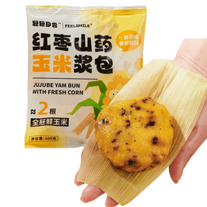 【中國直郵】輕輕日嘗 紅棗山藥玉米漿包 鮮玉米漿包 東北新鮮糯玉米香甜粗糧早餐 真空包裝1個