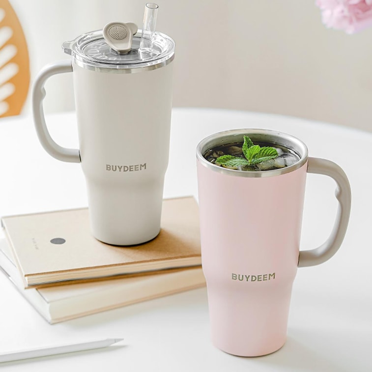 BUYDEEM北鼎 巨无霸吸管保温杯子 大容量水杯 750ml 猪猪粉 DS57 4