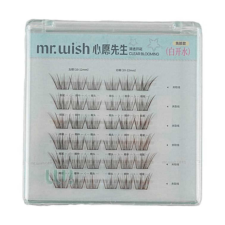 Clear Blooming, Wishing Star Series 3D Eyelash, 36 Clusters, #Plain Water Glue-Free 7