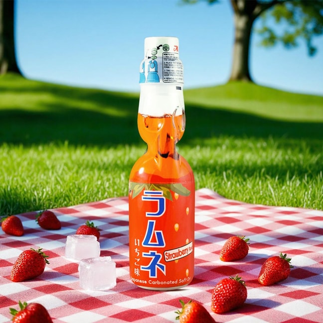 Ramune Soda - Strawberry Flavor, 6.76fl oz