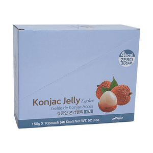 곤약 젤리, 리치 맛, 5.29 oz*10 파우치 [저칼로리 무설탕]