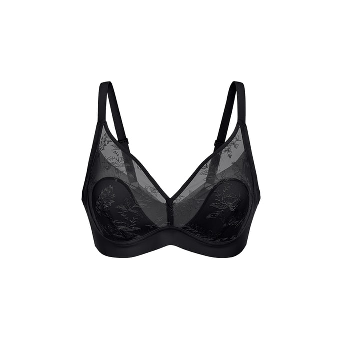  Sunlight Vanilla Lace Rabbit Ear Cup Large Bra Black S