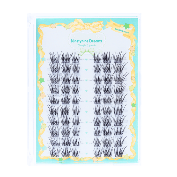 60PCs Twinkle Lashes - 9-13mm Natural Wispy Cat-Eye Look