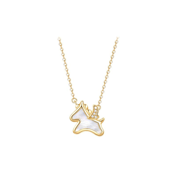 Cloud Unicorn Necklace Mother of Pearl Gold*1piece