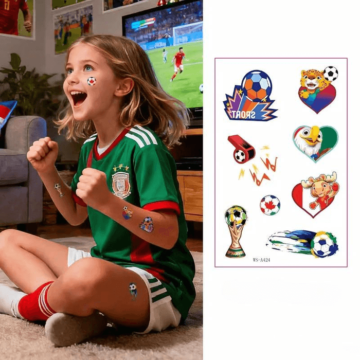 2026 World Cup Children's Tattoo Stickers Sports Party Fan Party Facial Stickers Decoration 76 * 12mm * 1 piece