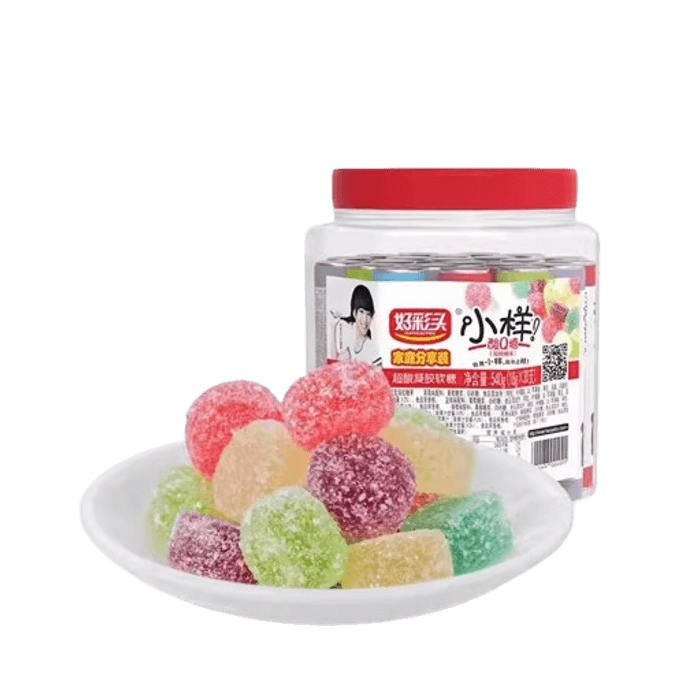 Sour Q Candy Barrel Netflix Rubber Soft Candy Mixed Flavors 540g/Barrel [About 30 Sticks