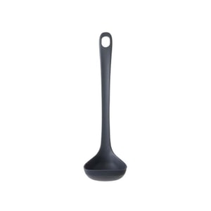 Silicone Rubber Soup Ladle, Food Grade, Won't Damage Pot Bottom, Size S (1 Piece) [Gray]