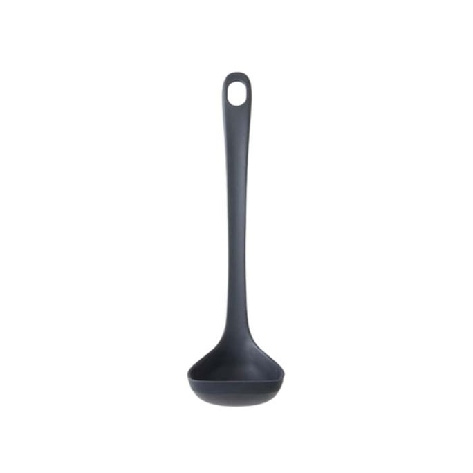 Silicone Rubber Soup Ladle, Food Grade, Won't Damage Pot Bottom, Size S (1 Piece) [Gray]