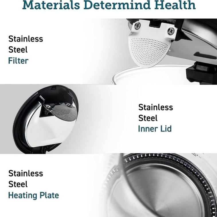 【美國現貨 本土直郵】 美國 法提娜 美規 電水壺 1200W 寬開口 1.7L 玻璃熱水壺 黑色 安全 防護 3