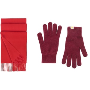 【中国直邮】 万事隆 本命年礼物物送礼 羊毛围巾 手套组合红色高端礼盒-洋洋得意 新年红一盒装
