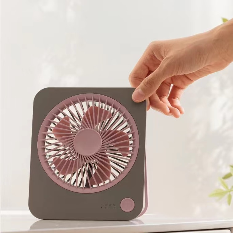 中国DeQian德前 超薄迷你桌面风扇便携折叠充电小风扇 浅棕色 1件 6