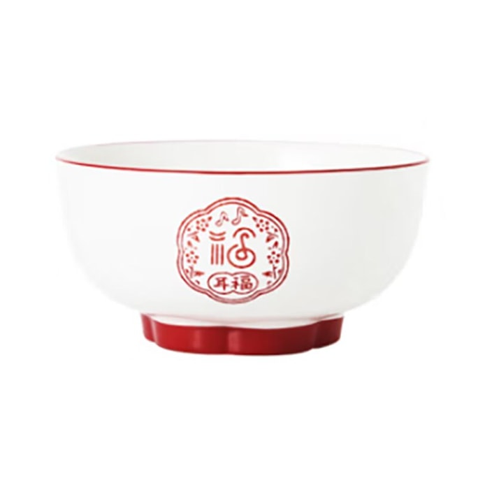 顺祥 陶瓷碗面汤碗中式乔迁碗五福临门6英寸碗2个装