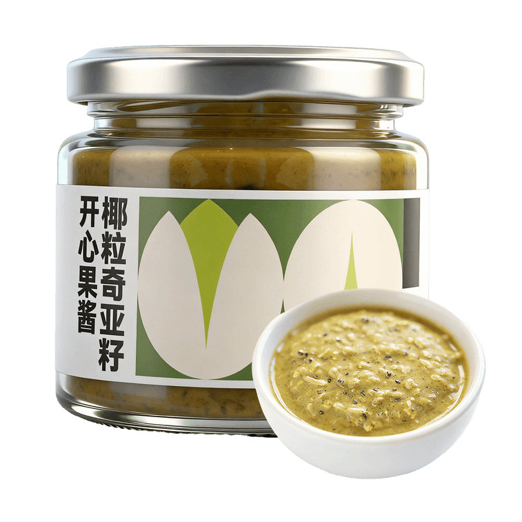 下厨房 椰粒奇亚籽开心果酱 130g【面包抹酱烘焙酸奶冰淇淋酱料】 4