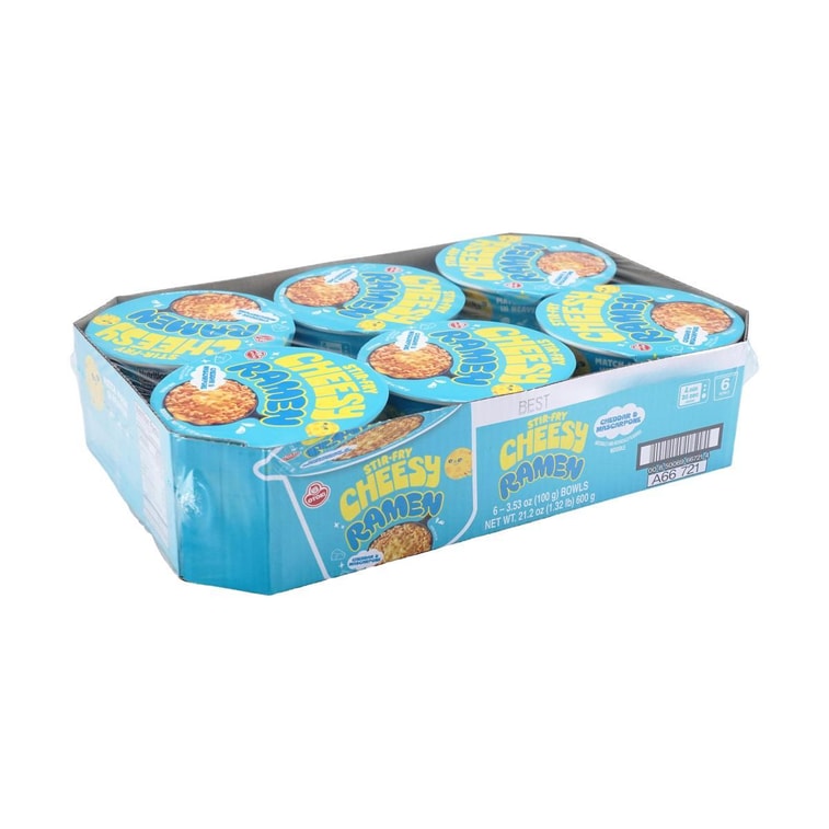 Cheesy Ramen – Cheddar & Mascarpone Flavor ,Bowl , 3.53 oz *6【6 Pack】【Creamy & Savory Stir-Fry Korean Instant Noodles】 7