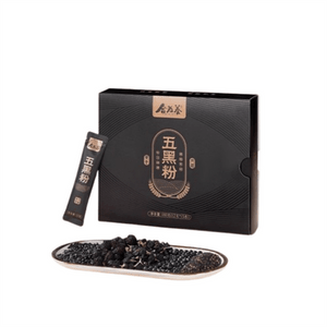 Five Black Powder: Black Sesame Black Bean Black Rice Black Goji Berry Mulberry. 180g per box