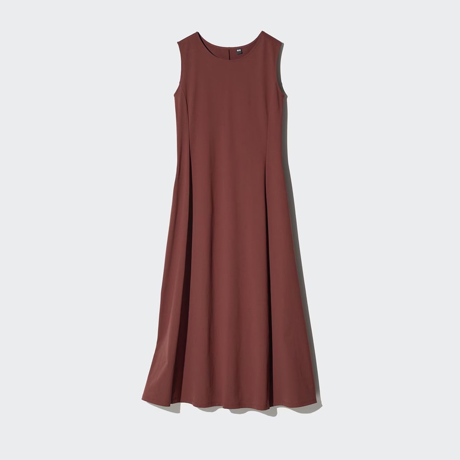 casual royal blue midi dress Cotton Poplin V-Neck Gathered Wrap 68