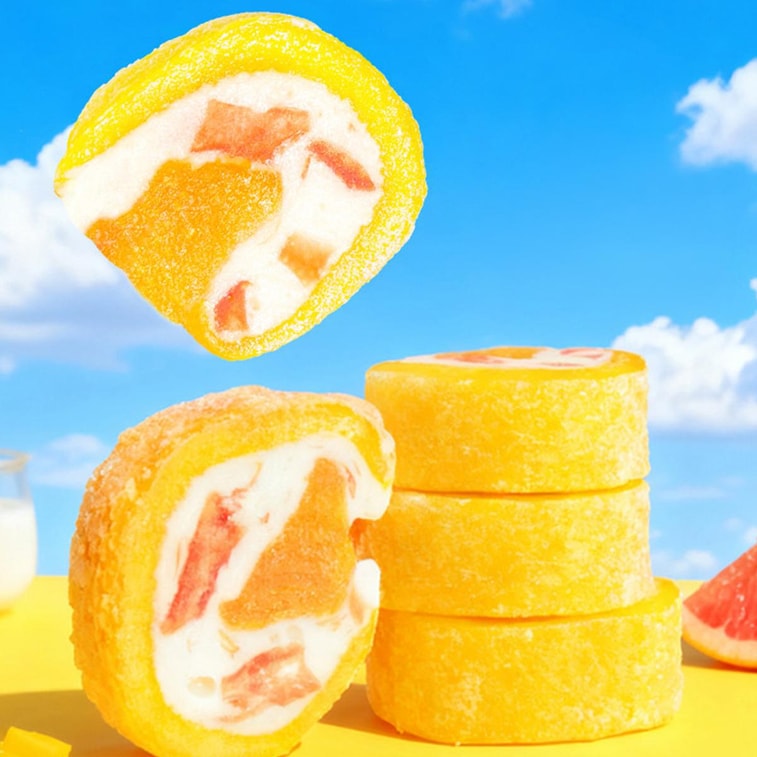 Solid Mango Pomelo Sago,Mango Peach and Grapefruit Stuffed Dried Fruit,3 oz 5