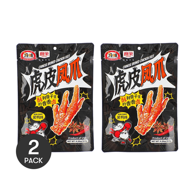 纯味 虎皮凤爪 黑鸭味 140g*2【2包装】【超好吃!!】