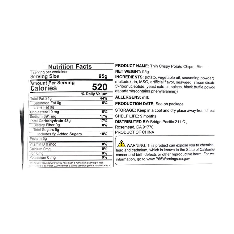 얇고 바삭한 감자칩 블랙 트러플 맛 3.35온스 4