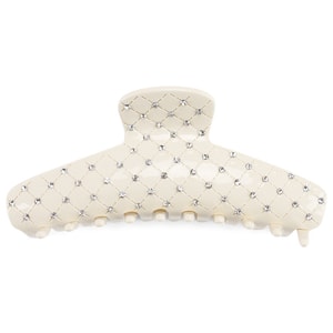 【中国直邮】TIMESWOOD 网格镶钻抓夹 白钻/个 醋酸复古大号鲨鱼夹