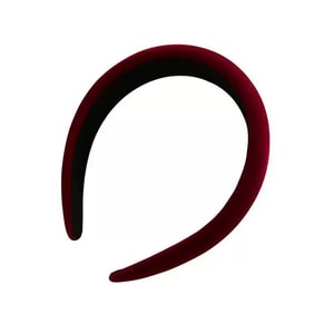 Retro white wine red velvet sponge hair hoop autumn and winter head hoop temperament plush New Year hair ornament wide hair hoop 1