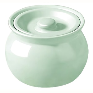 Minuoshi Ceramic Stew Pot 450ml – retro green ceramic. Explosion-proof, dry-burn resistant. Works with microwave, steamer, oven & rice cooker. Perfect for bird's nest, soup, baby food & single stew.