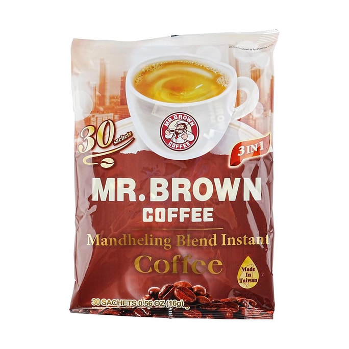 台灣MR.BROWN伯朗 三合一即溶咖啡 曼特寧風味 30袋入 480g
