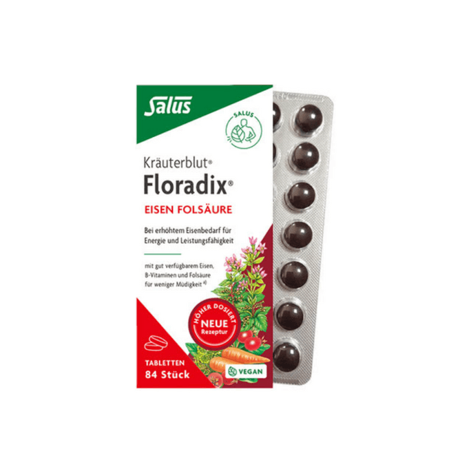 【香港直邮】 德国 Floradix 莎露斯 Salus 红版铁元片剂 每日铁量增加7% 84粒