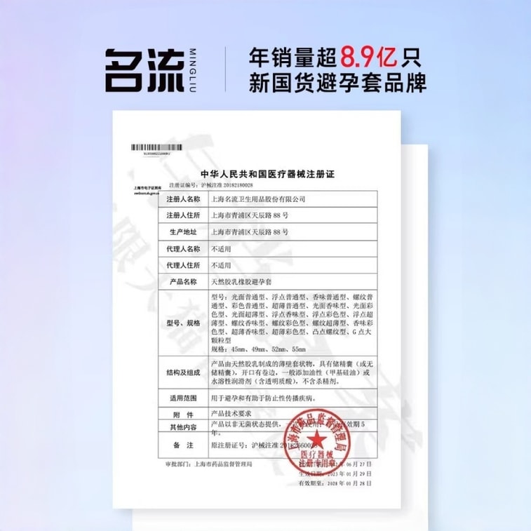 【中国直邮】 名流 玻尿酸 003 避孕套 超薄光面水润 10 只装 4