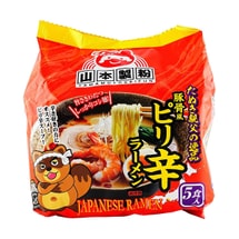 日本YAMAMOTOSEIFUN山本製粉 TANUKI OYAJI 辣豚骨風味拉麵 泡麵 5袋 450g