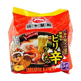 日本YAMAMOTOSEIFUN山本制粉 TANUKI OYAJI 香辣豚骨风味拉面 方便面 5袋 450g