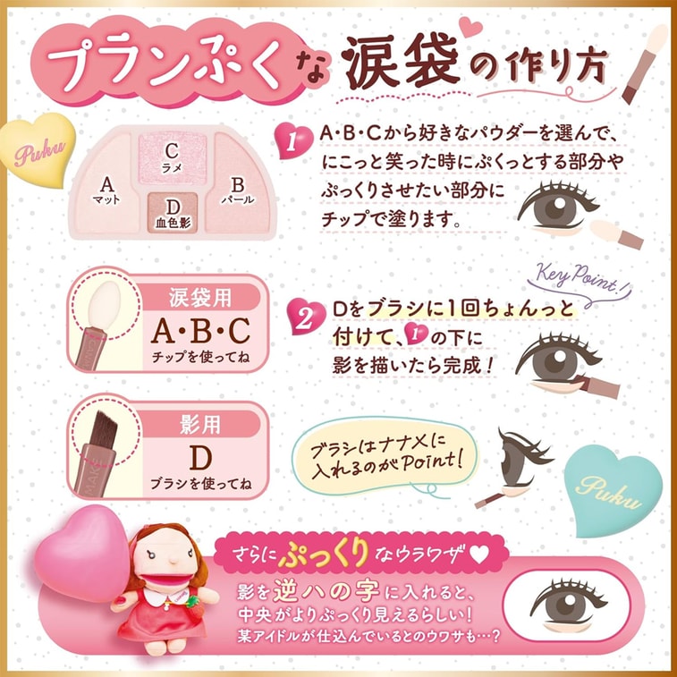【Expédition directe du Japon】 Japon CANMAKE Palette pour poches lacrymales, rehausseur, fard à paupières polyvalent N02 1 pièce 7