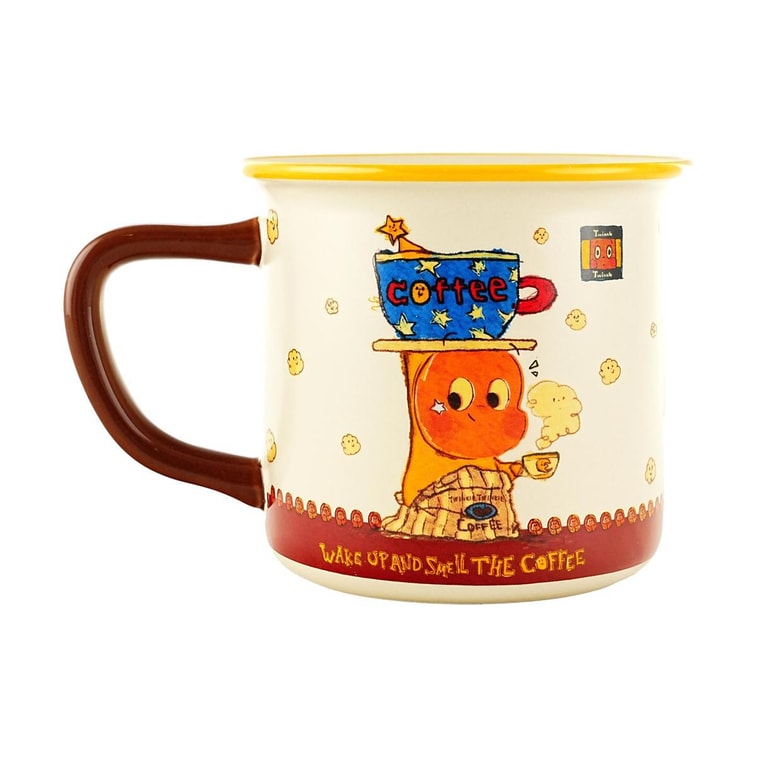 川島屋 星星人陶瓷杯 咖啡星星人 復古可愛風家用咖啡杯水杯 400ml 4