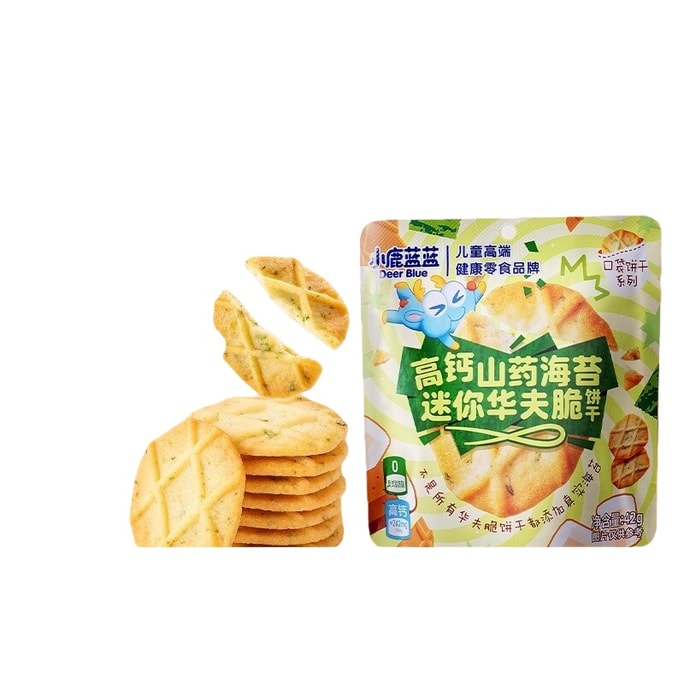 High Calcium Yam Waffle Seaweed Crispy Biscuit Baby Snack 42g/Bag