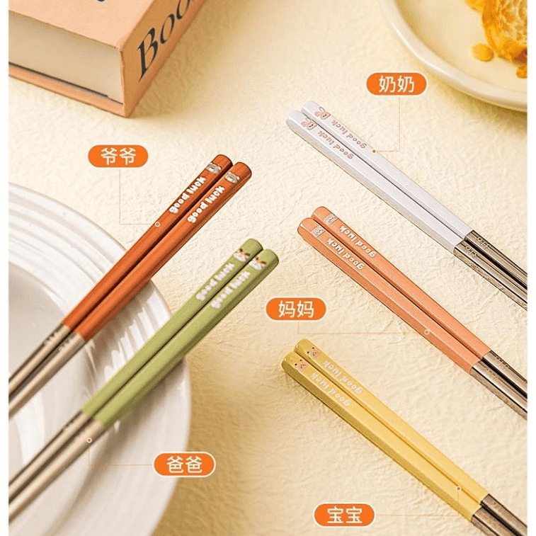 High-End Stainless Steel Chopsticks For Home Use, Antibacterial And Anti-Mold, 5 Pairs Per Person, 24.5cm*1 Box 3