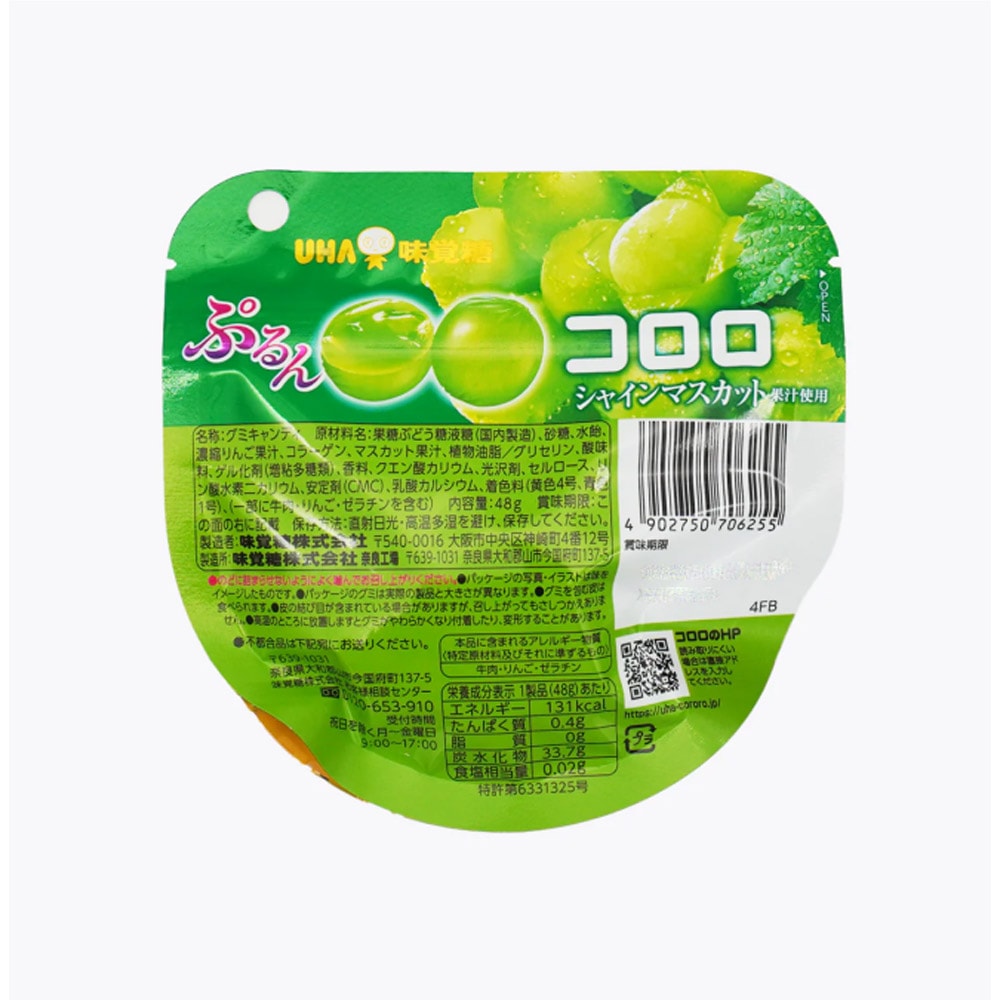 All Natural Fruit Gummies Green Grape Flavor 48g - Yami.com