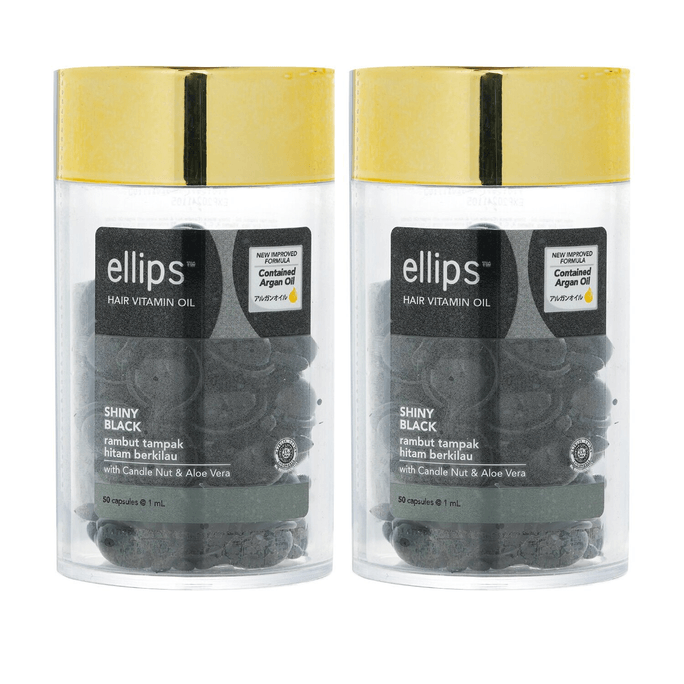 【香港直邮】Ellips意立诗 黑色维生素护发胶囊 - 黑亮系列 2x50capsules