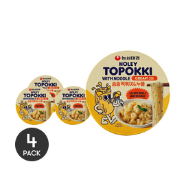 홀리 떡볶이 (당면 포함) - 크림소스 맛 즉석 쌀떡 (4.16oz, 4팩)