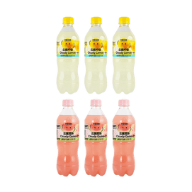 柠檬共和国 云雾柠檬气泡果汁+云雾芭乐气泡果汁 470ml*6【2种口味6瓶组合装】【添加NFC果汁含量≥10%】【低卡轻负担】