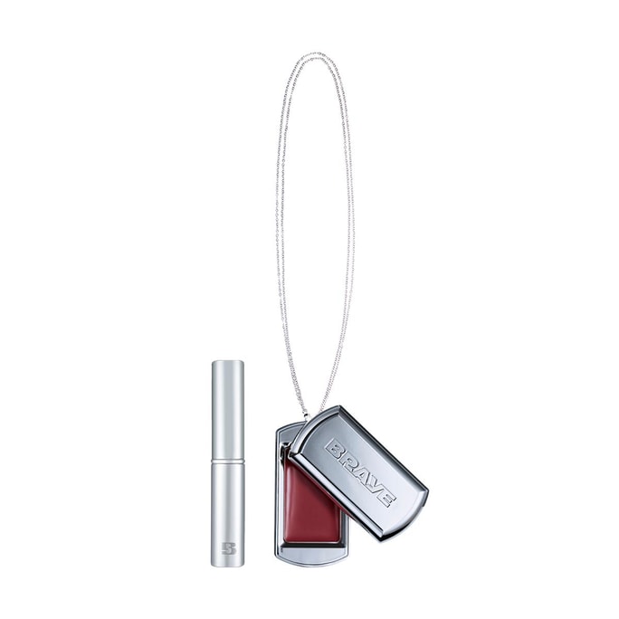 LipSleek, Tinted Lip and Cheek Balm, #04 SAVVY【With Stylish Long Chain & Lip Brush】