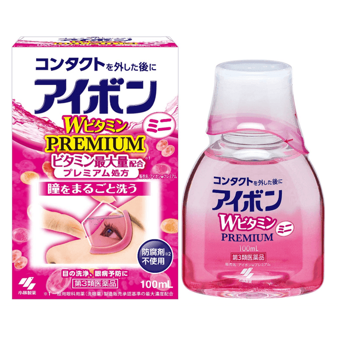 【日本直邮】KOBAYASHI 小林制药 EYEBON 维生素型洗眼液W 迷你款 100ml 粉色清凉度3-4