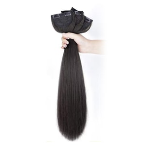 【中國直郵】 HSPM 假髮三片式長髮隱形無痕仿真女長直髮增發量自然蓬鬆接髮片貼片 自然黑直髮60cm 三片裝