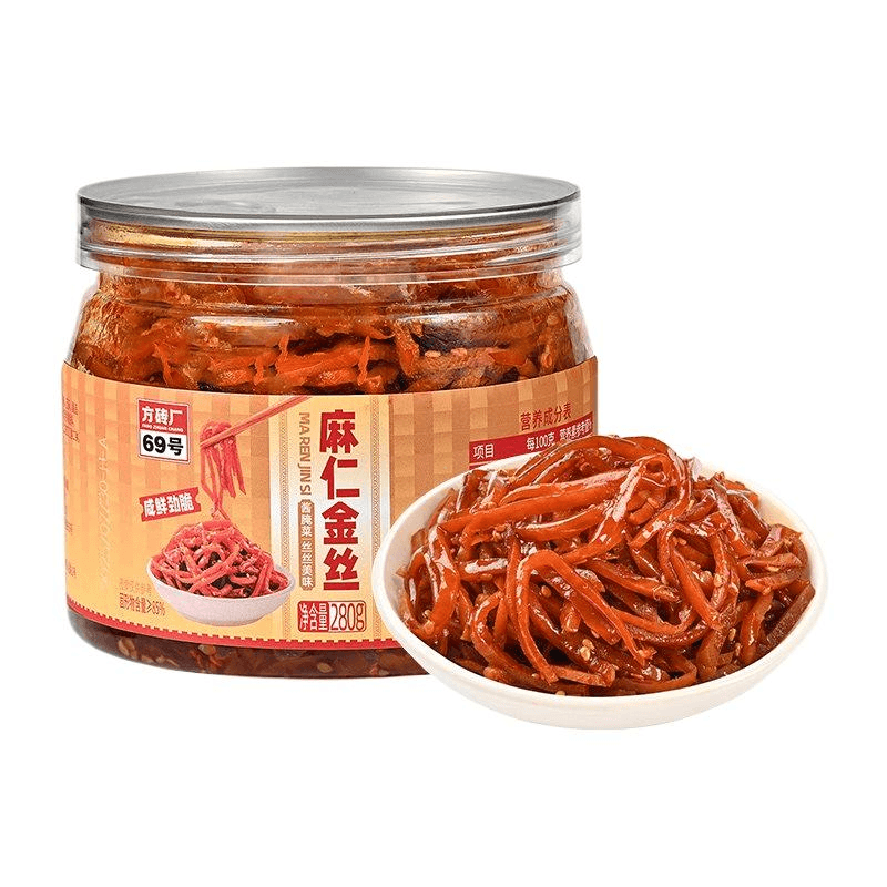 【中国直邮】 方砖厂 麻仁金丝早餐配粥下饭菜酱腌菜280g*1瓶