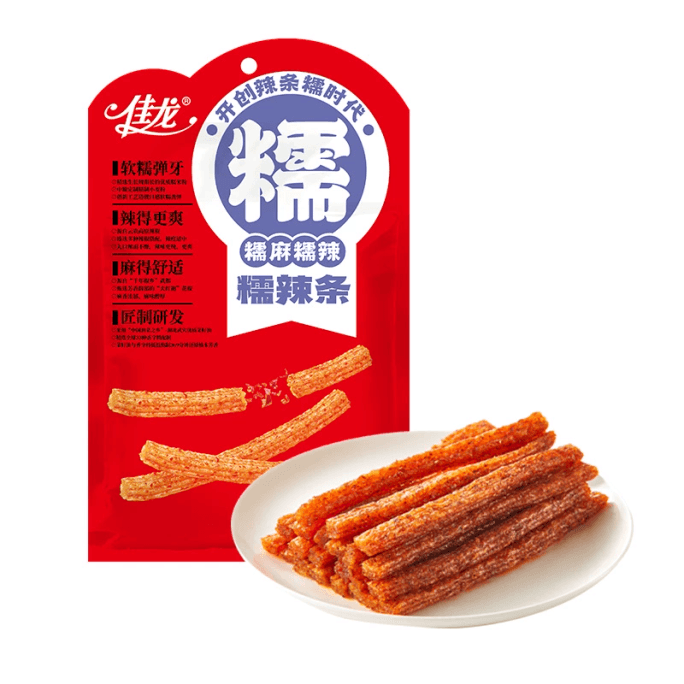【中国直邮】 佳龙 糯辣条102g大面筋网红爆款辣片宿舍麻辣小零食怀旧休闲食品 102g*1包