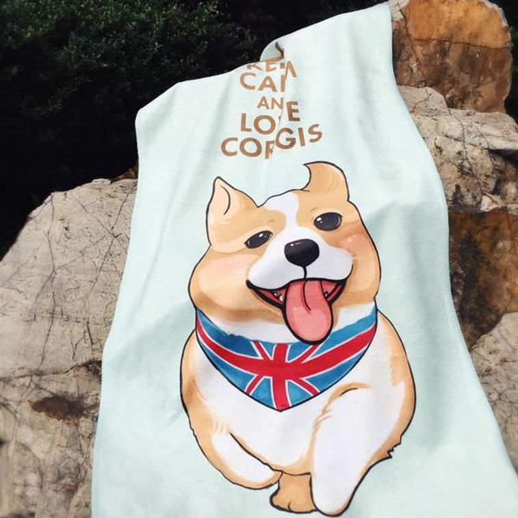 페토라마 슈퍼 흡수성 코기 비치 타월 #LoveCorgis# 3