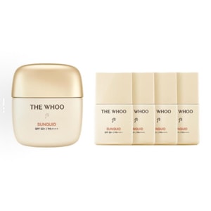 홍콩 직배송: WHOO 공진 쿨 에어 선크림 세트(50ml) SPF50+ PA++++ (본체+여행용 4개입(13ml)) - 자외선 차단, 산뜻함, 끈적임 없음, 시원함, [여름 필수 세트]