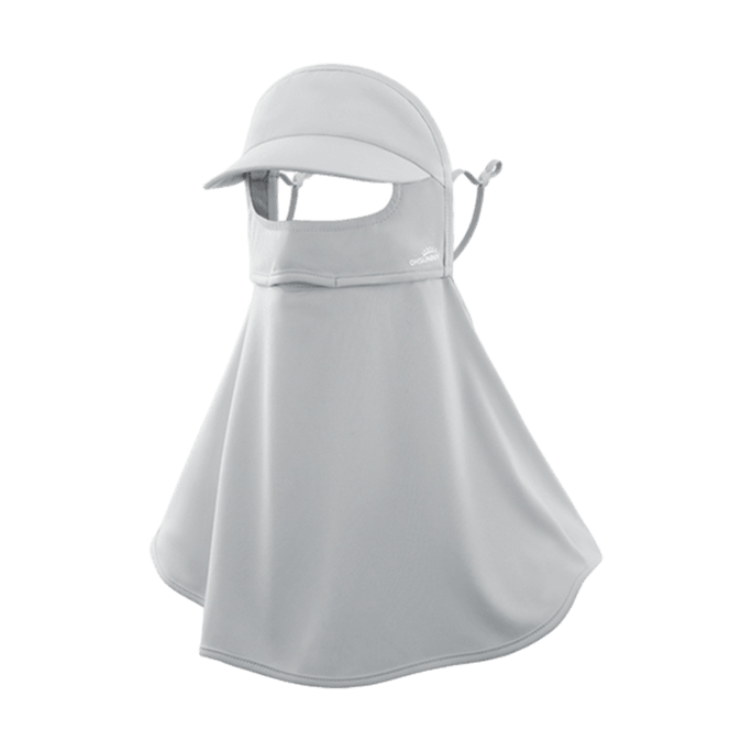 Sun Protection Face Mask with Hat Brim Full Face Sunscreen Black Cloud Grey