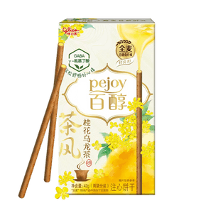 大陸版GLICO格力高 PEJOY百醇 茶風系列 桂花烏龍茶口味 注心餅乾棒 42g【江南風味】